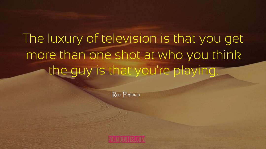 Ron Perlman Quotes: The luxury of television is