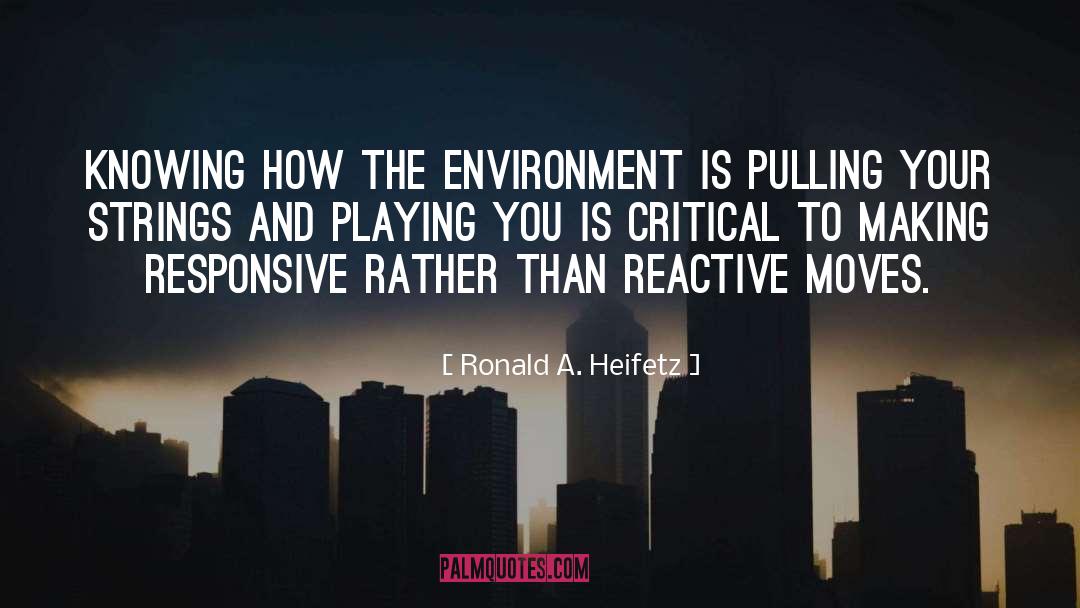 Ronald A. Heifetz Quotes: Knowing how the environment is