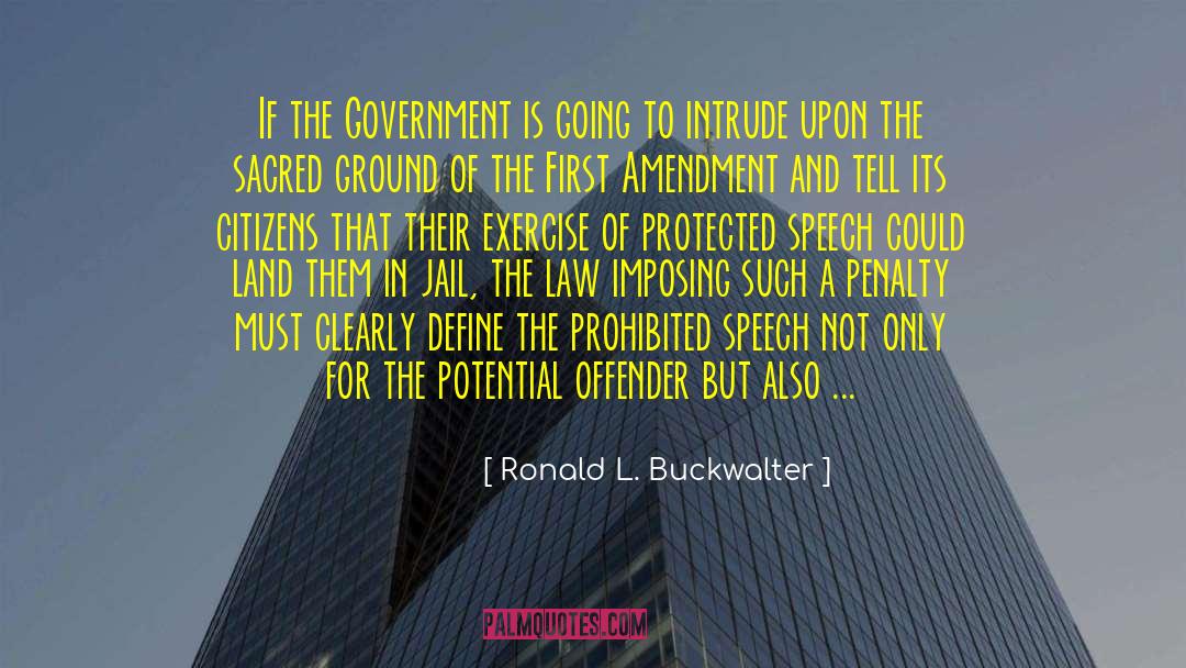 Ronald L. Buckwalter Quotes: If the Government is going