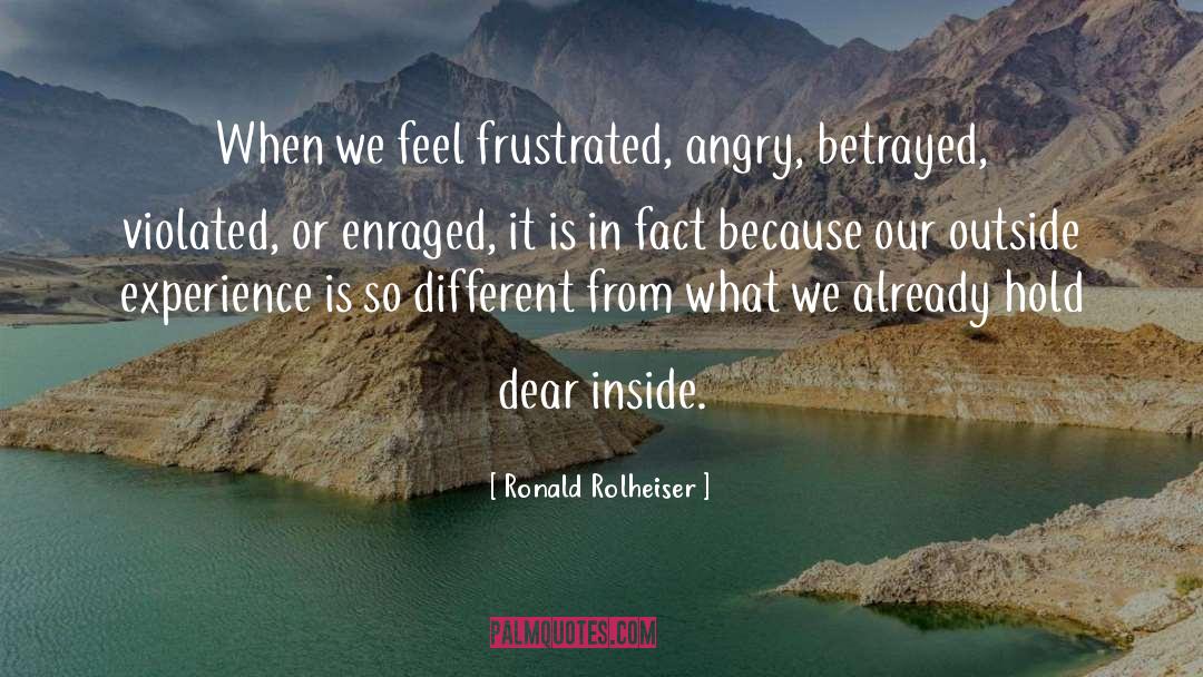 Ronald Rolheiser Quotes: When we feel frustrated, angry,