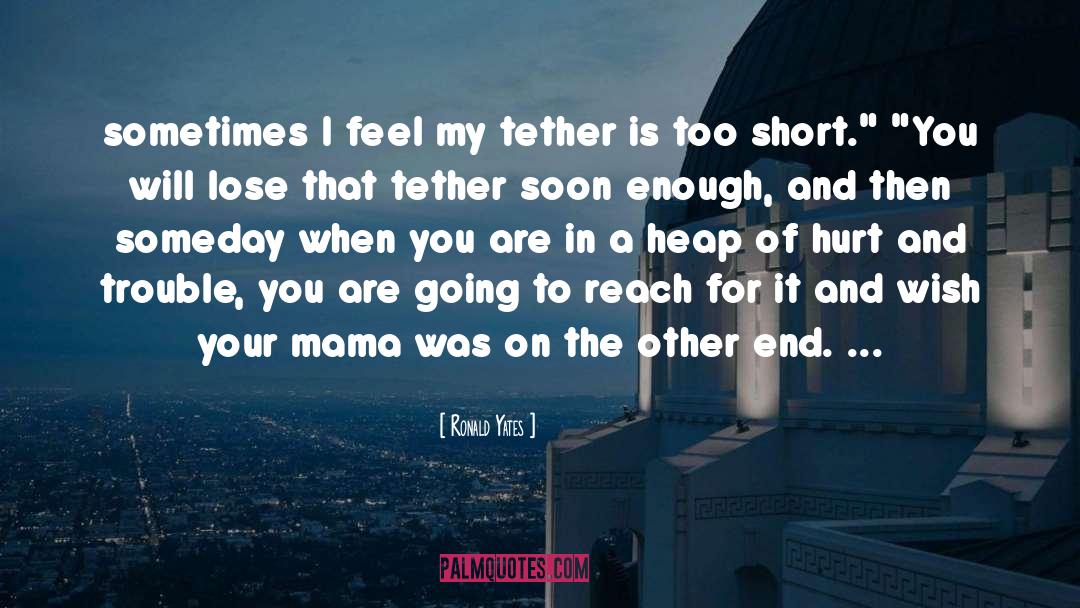Ronald Yates Quotes: sometimes I feel my tether