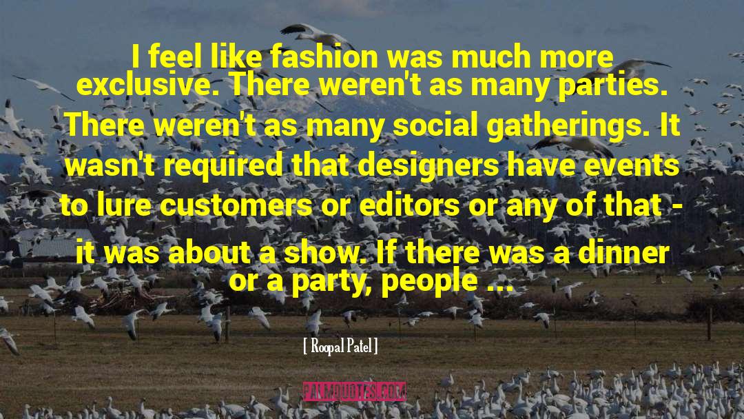 Roopal Patel Quotes: I feel like fashion was