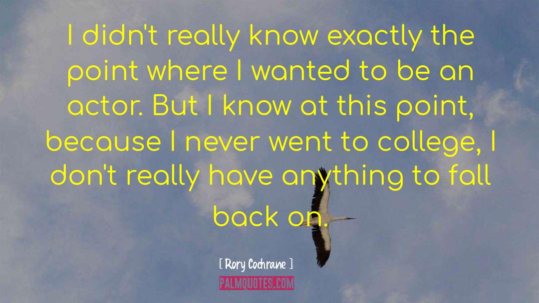 Rory Cochrane Quotes: I didn't really know exactly