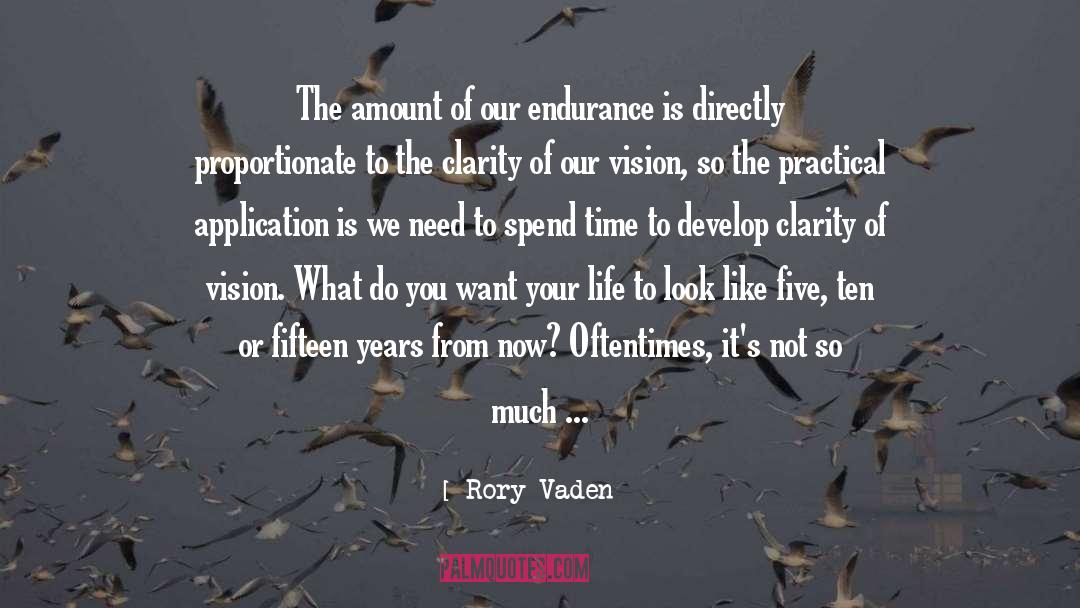 Rory Vaden Quotes: The amount of our endurance