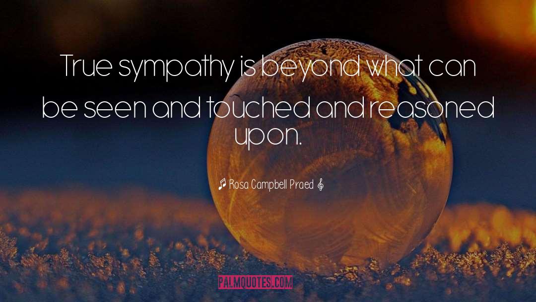 Rosa Campbell Praed Quotes: True sympathy is beyond what