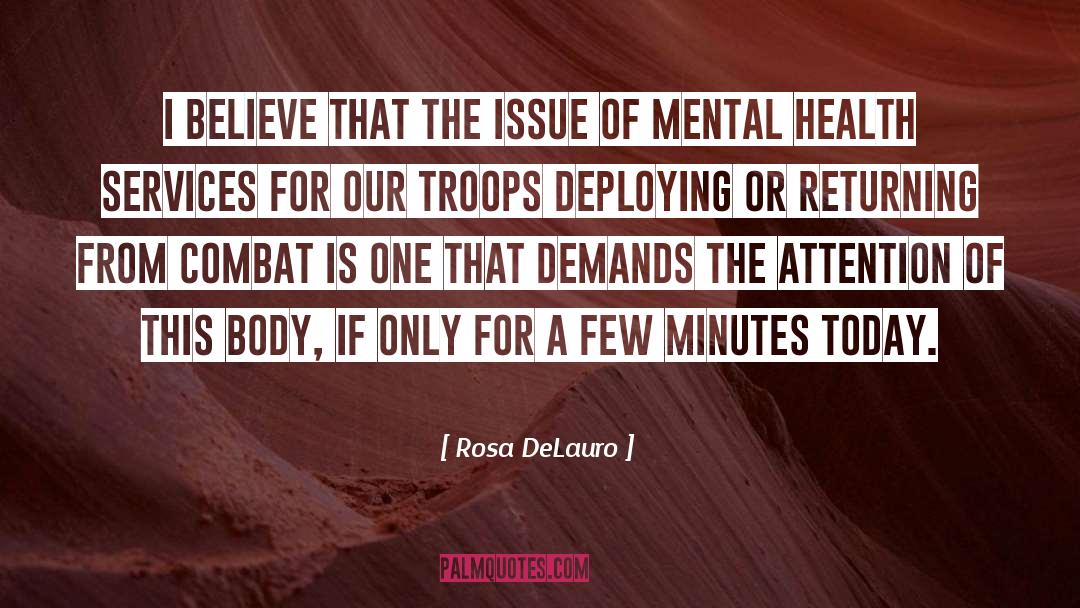 Rosa DeLauro Quotes: I believe that the issue