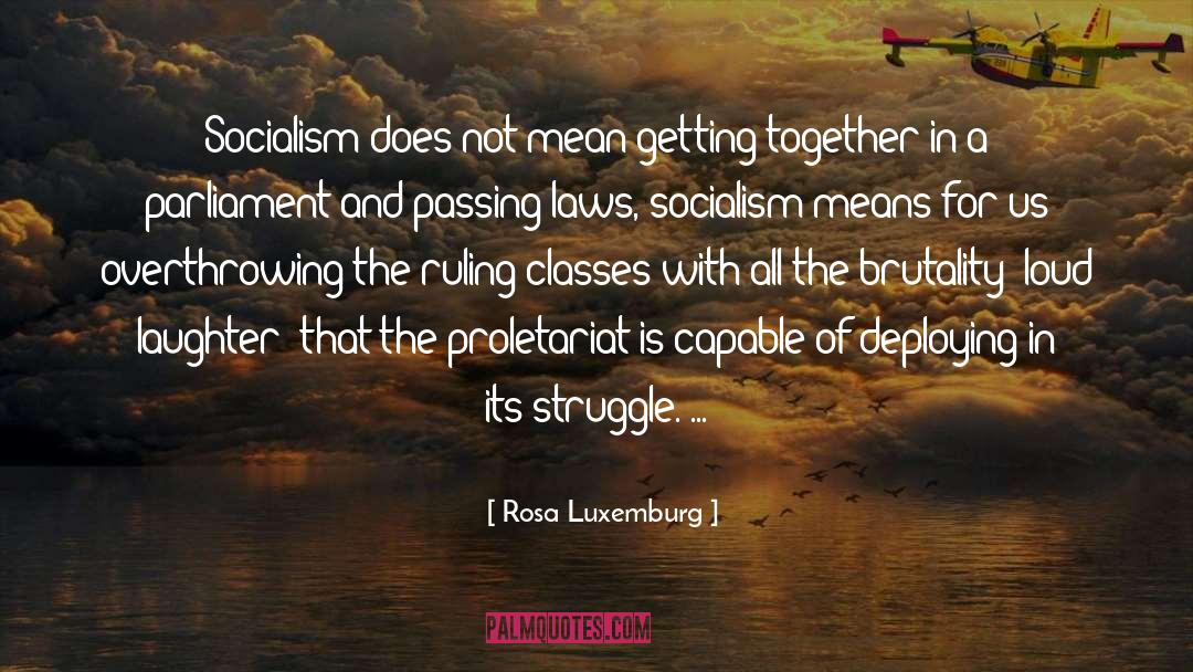 Rosa Luxemburg Quotes: Socialism does not mean getting