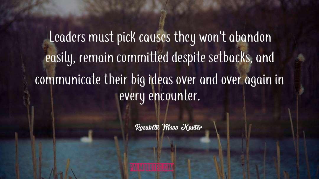 Rosabeth Moss Kanter Quotes: Leaders must pick causes they