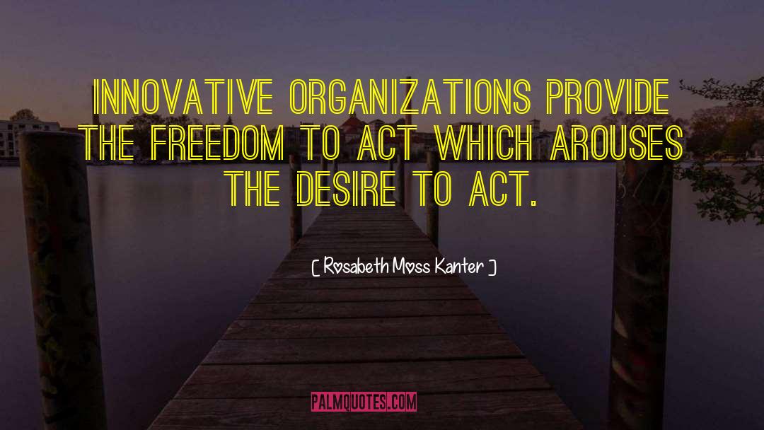 Rosabeth Moss Kanter Quotes: Innovative organizations provide the freedom