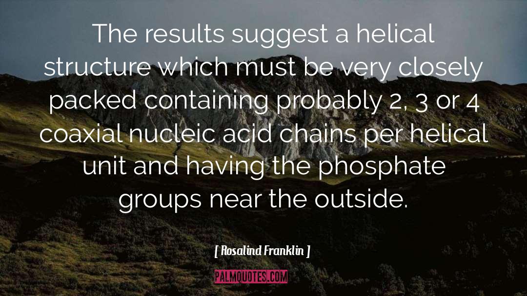 Rosalind Franklin Quotes: The results suggest a helical