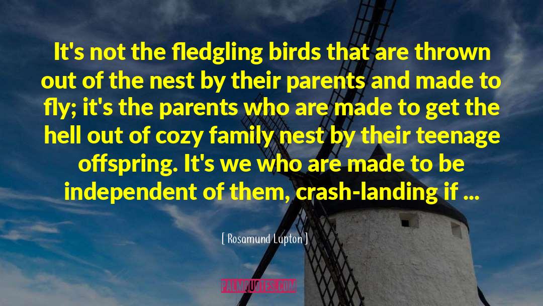 Rosamund Lupton Quotes: It's not the fledgling birds