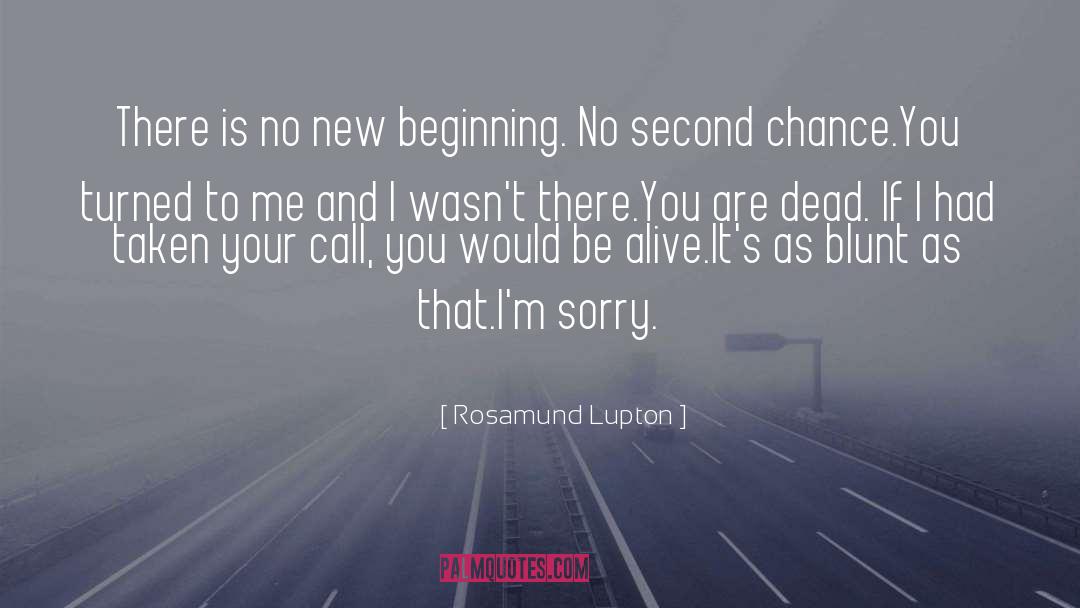 Rosamund Lupton Quotes: There is no new beginning.