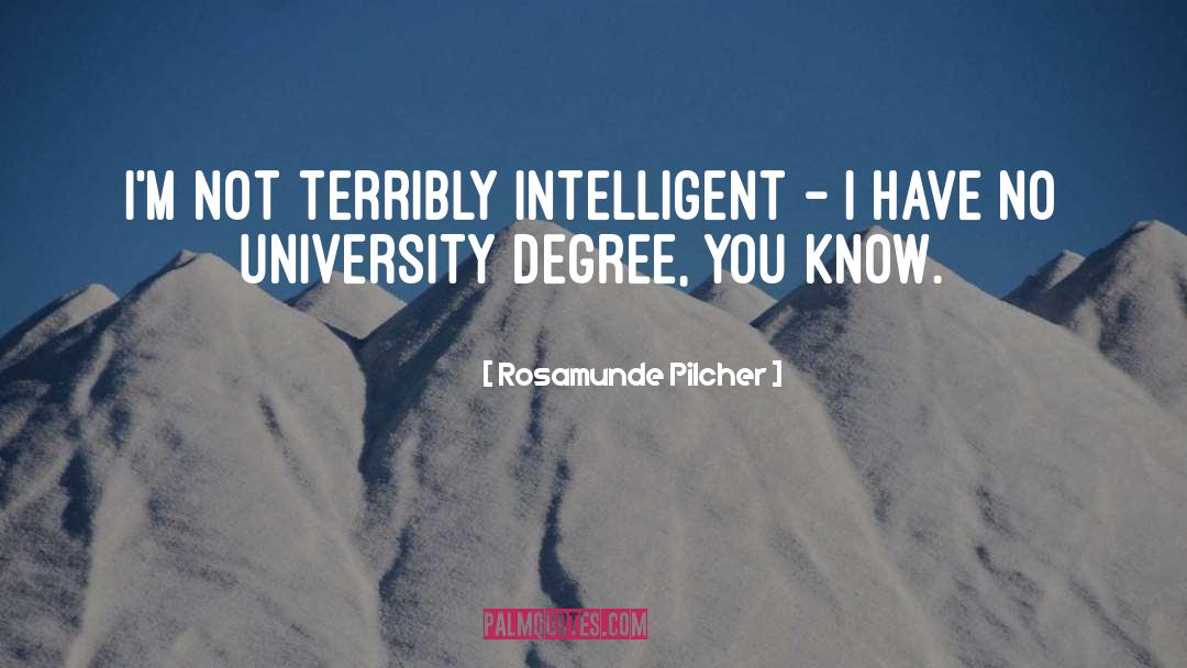 Rosamunde Pilcher Quotes: I'm not terribly intelligent -