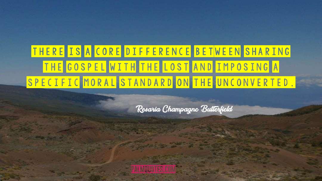 Rosaria Champagne Butterfield Quotes: There is a core difference
