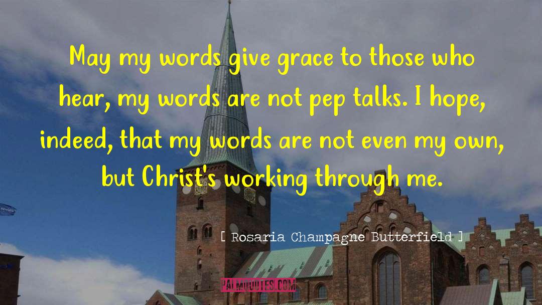 Rosaria Champagne Butterfield Quotes: May my words give grace