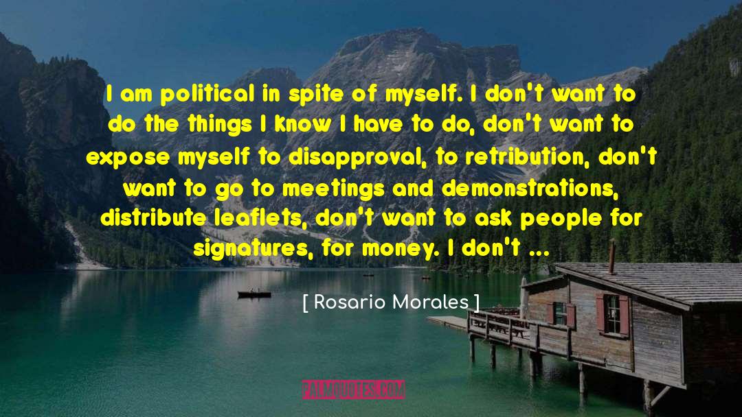 Rosario Morales Quotes: I am political in spite