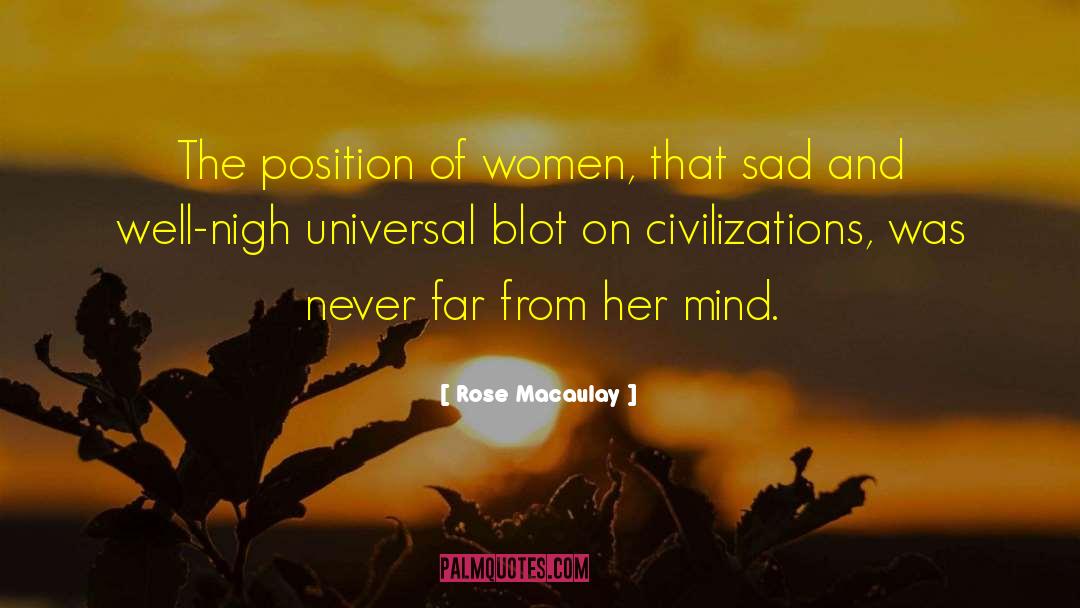 Rose Macaulay Quotes: The position of women, that