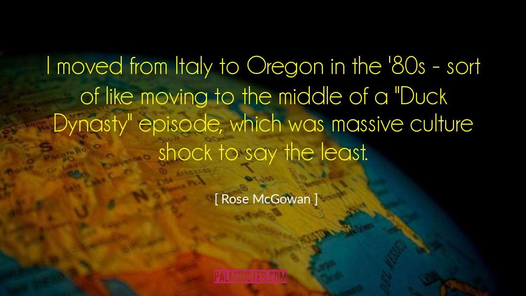 Rose McGowan Quotes: I moved from Italy to