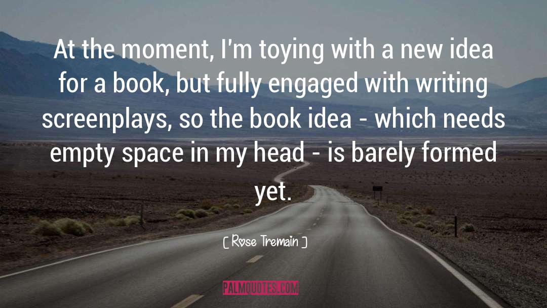 Rose Tremain Quotes: At the moment, I'm toying
