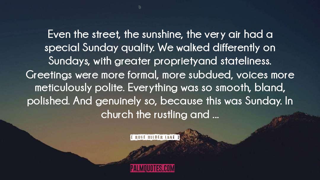 Rose Wilder Lane Quotes: Even the street, the sunshine,