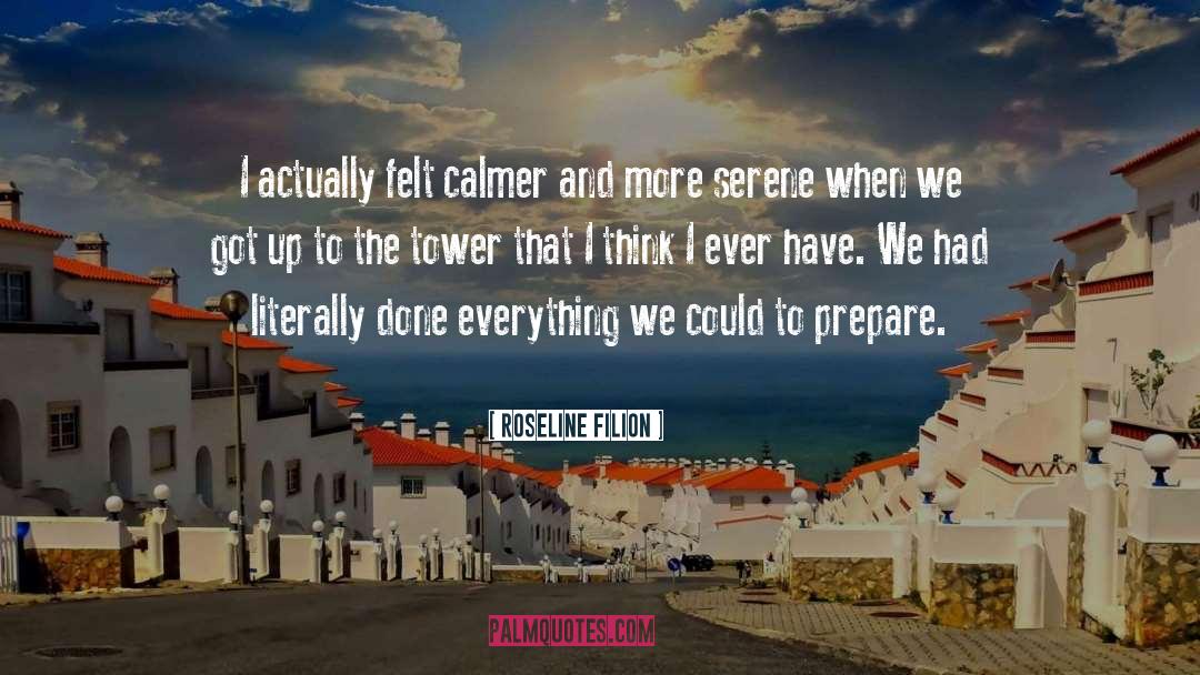 Roseline Filion Quotes: I actually felt calmer and