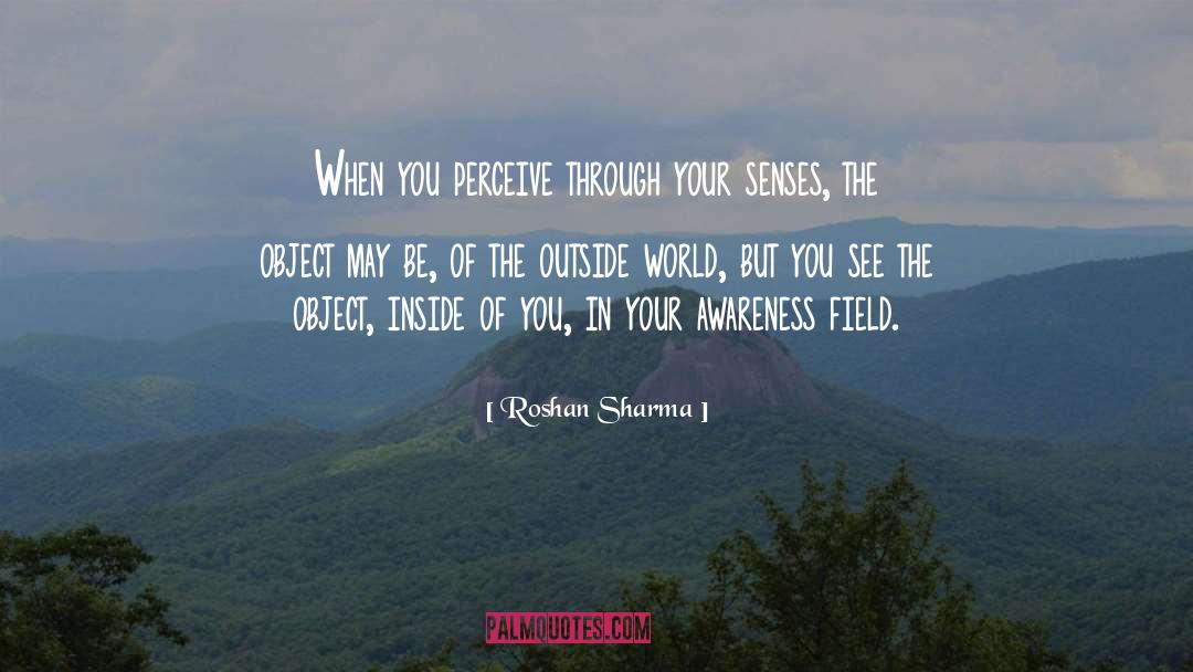 Roshan Sharma Quotes: When you perceive through your