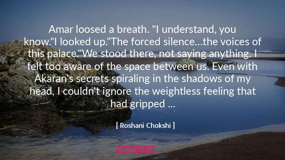 Roshani Chokshi Quotes: Amar loosed a breath. 