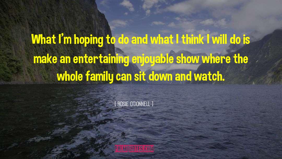 Rosie O'Donnell Quotes: What I'm hoping to do