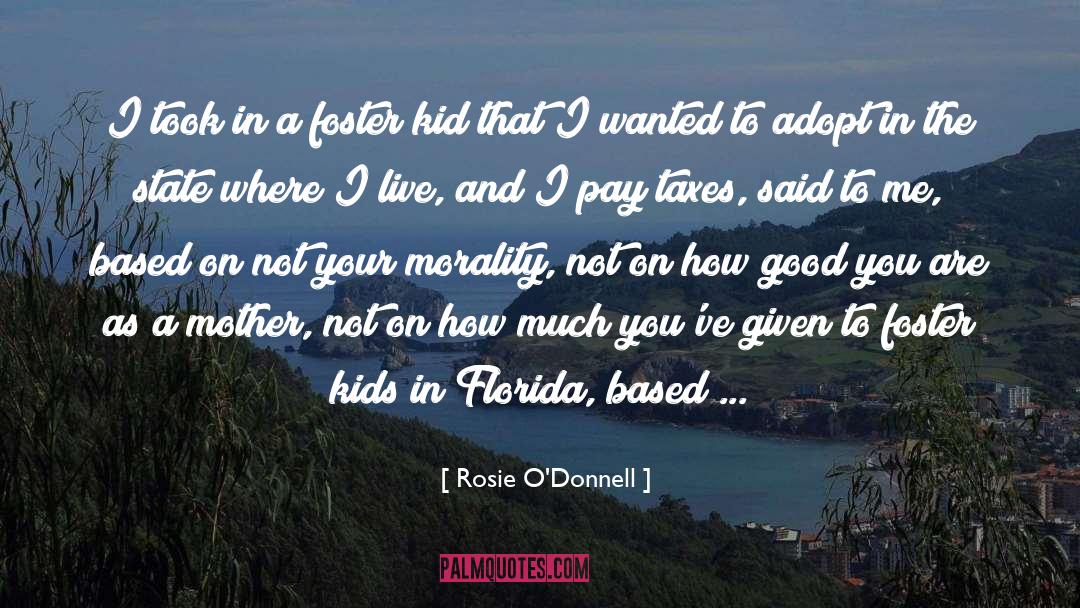 Rosie O'Donnell Quotes: I took in a foster