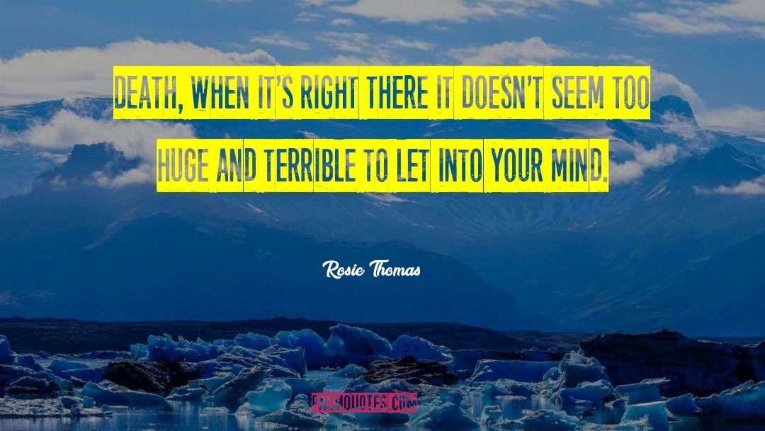 Rosie Thomas Quotes: Death, when it's right there