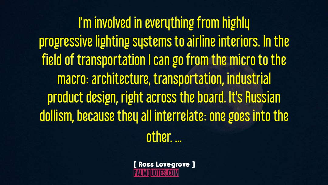 Ross Lovegrove Quotes: I'm involved in everything from
