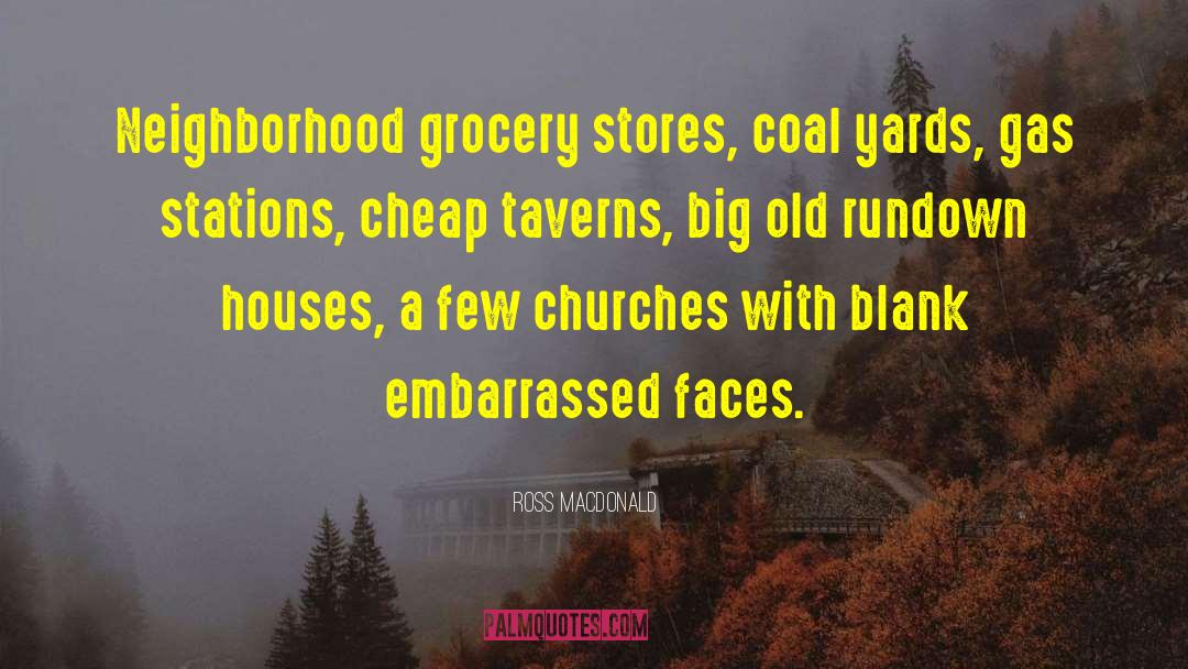 Ross Macdonald Quotes: Neighborhood grocery stores, coal yards,