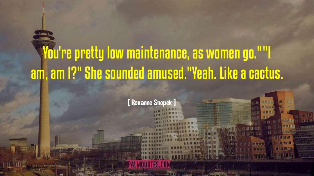 Roxanne Snopek Quotes: You're pretty low maintenance, as