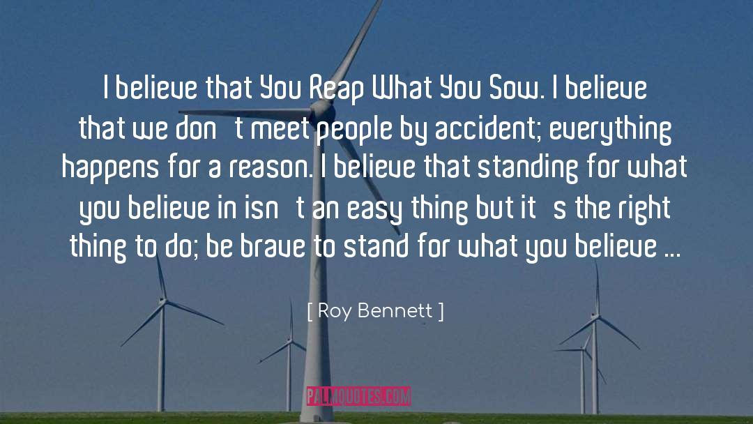Roy Bennett Quotes: I believe that You Reap