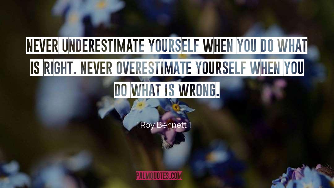 Roy Bennett Quotes: Never underestimate yourself when you