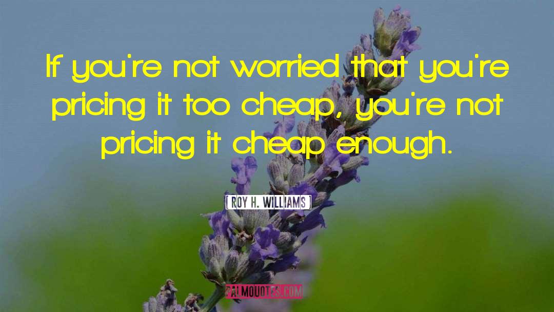 Roy H. Williams Quotes: If you're not worried that