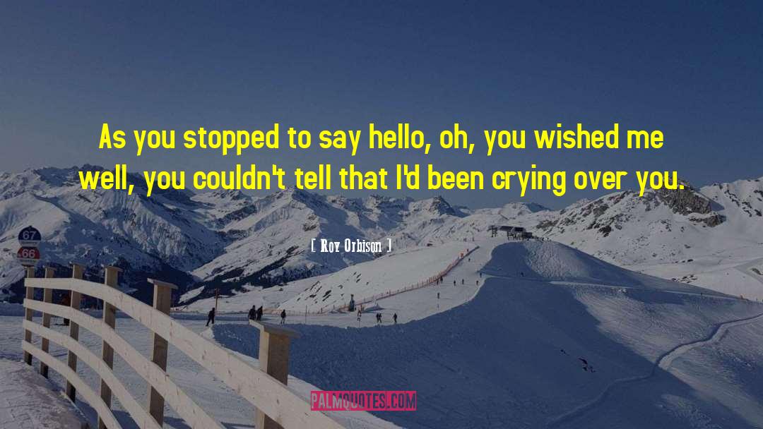 Roy Orbison Quotes: As you stopped to say