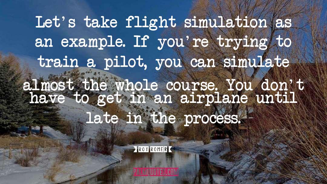 Roy Romer Quotes: Let's take flight simulation as