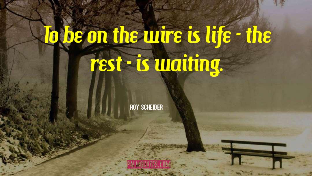 Roy Scheider Quotes: To be on the wire