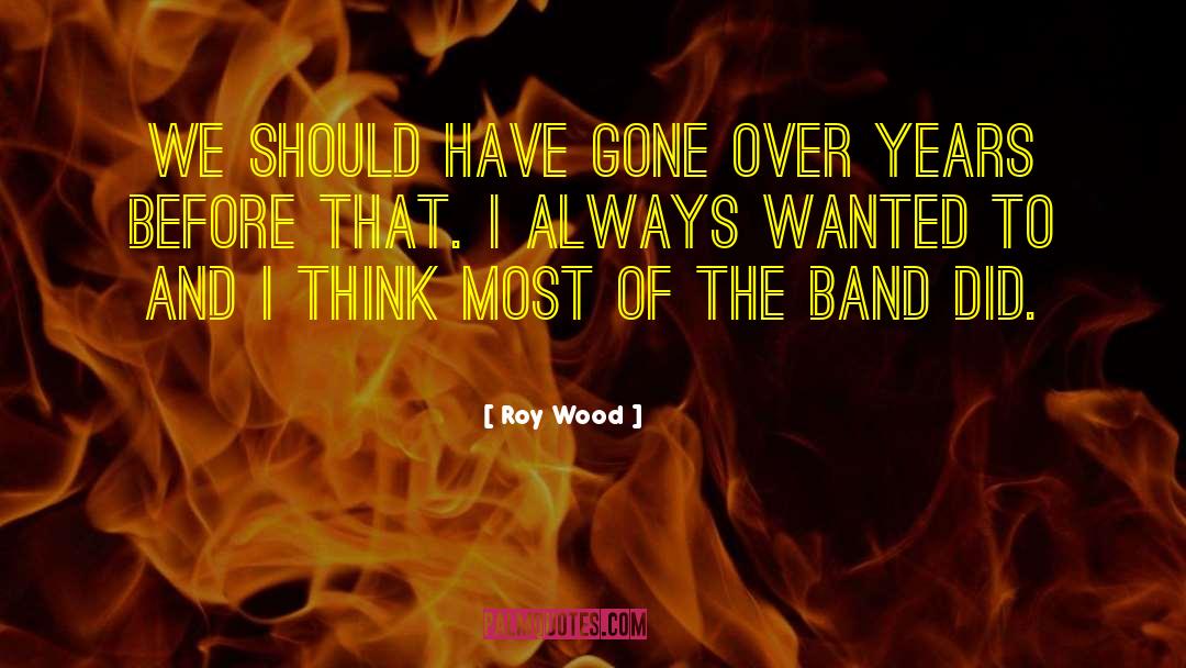 Roy Wood Quotes: We should have gone over