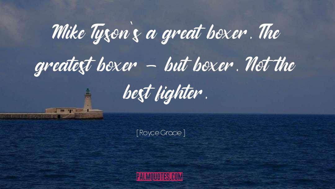 Royce Gracie Quotes: Mike Tyson's a great boxer.