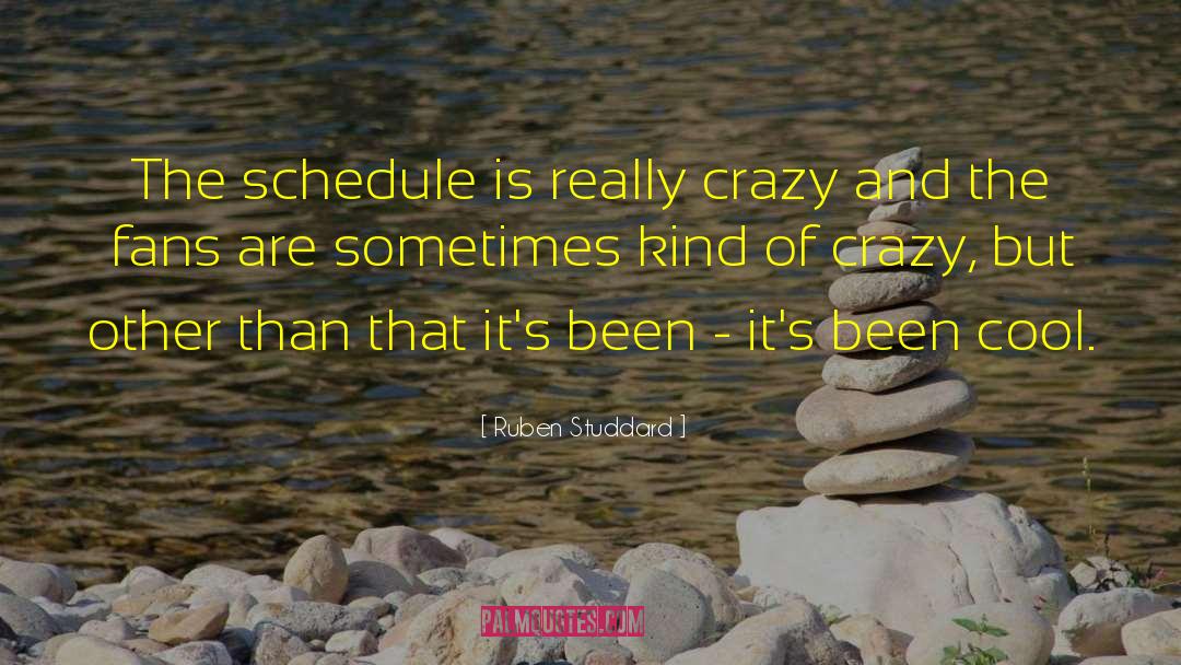 Ruben Studdard Quotes: The schedule is really crazy