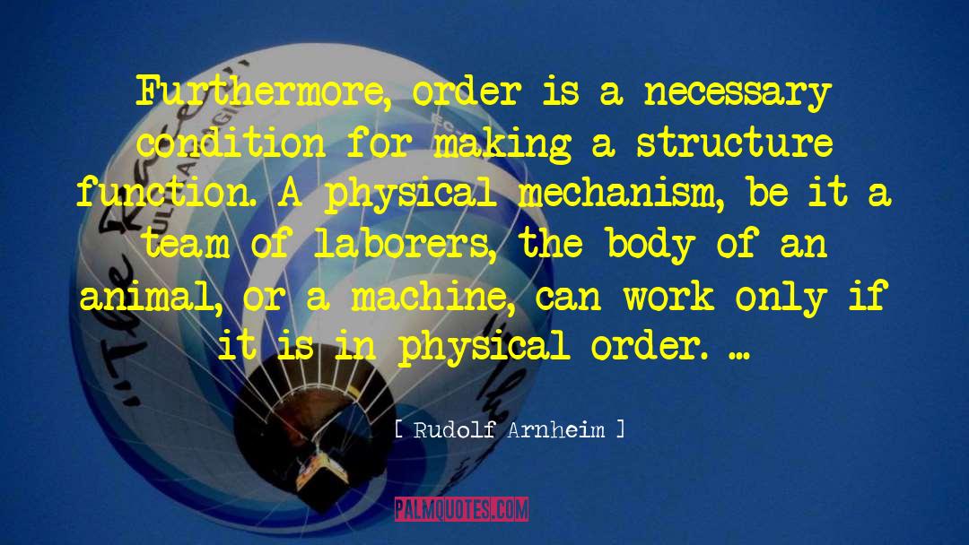 Rudolf Arnheim Quotes: Furthermore, order is a necessary