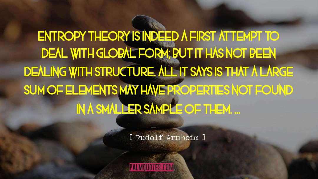 Rudolf Arnheim Quotes: Entropy theory is indeed a