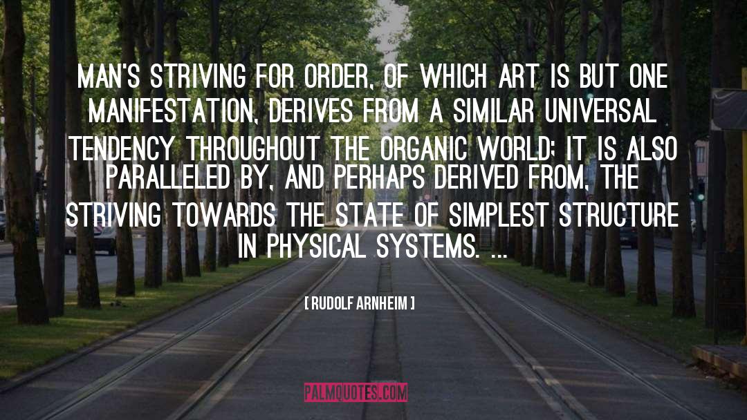 Rudolf Arnheim Quotes: Man's striving for order, of