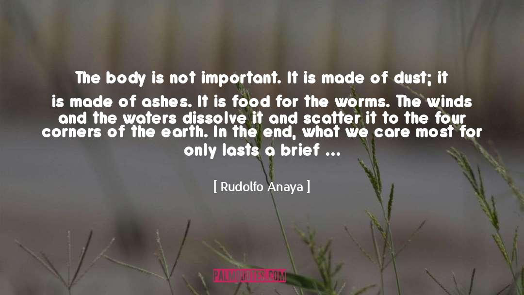 Rudolfo Anaya Quotes: The body is not important.