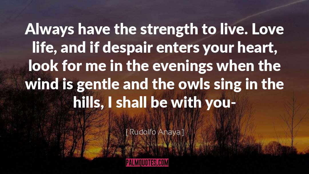 Rudolfo Anaya Quotes: Always have the strength to