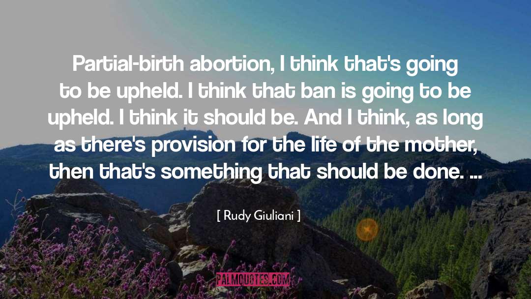 Rudy Giuliani Quotes: Partial-birth abortion, I think that's