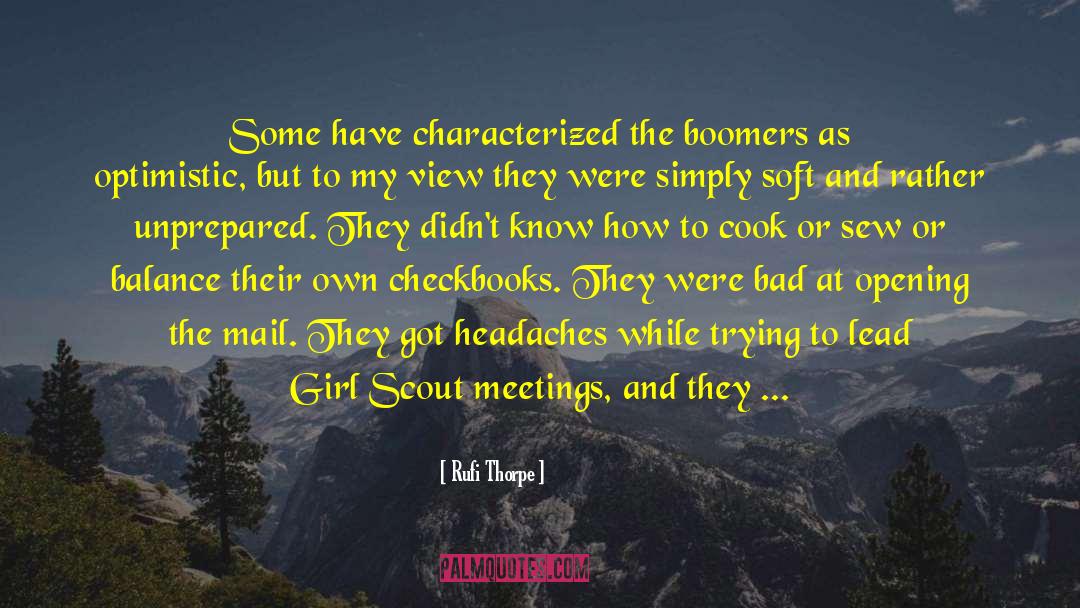 Rufi Thorpe Quotes: Some have characterized the boomers