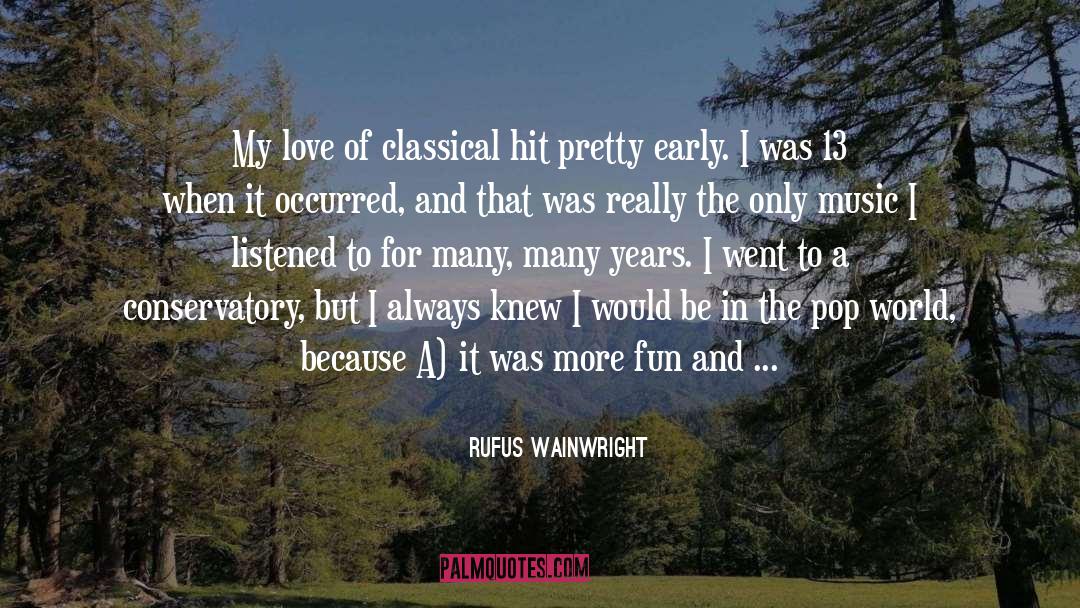 Rufus Wainwright Quotes: My love of classical hit